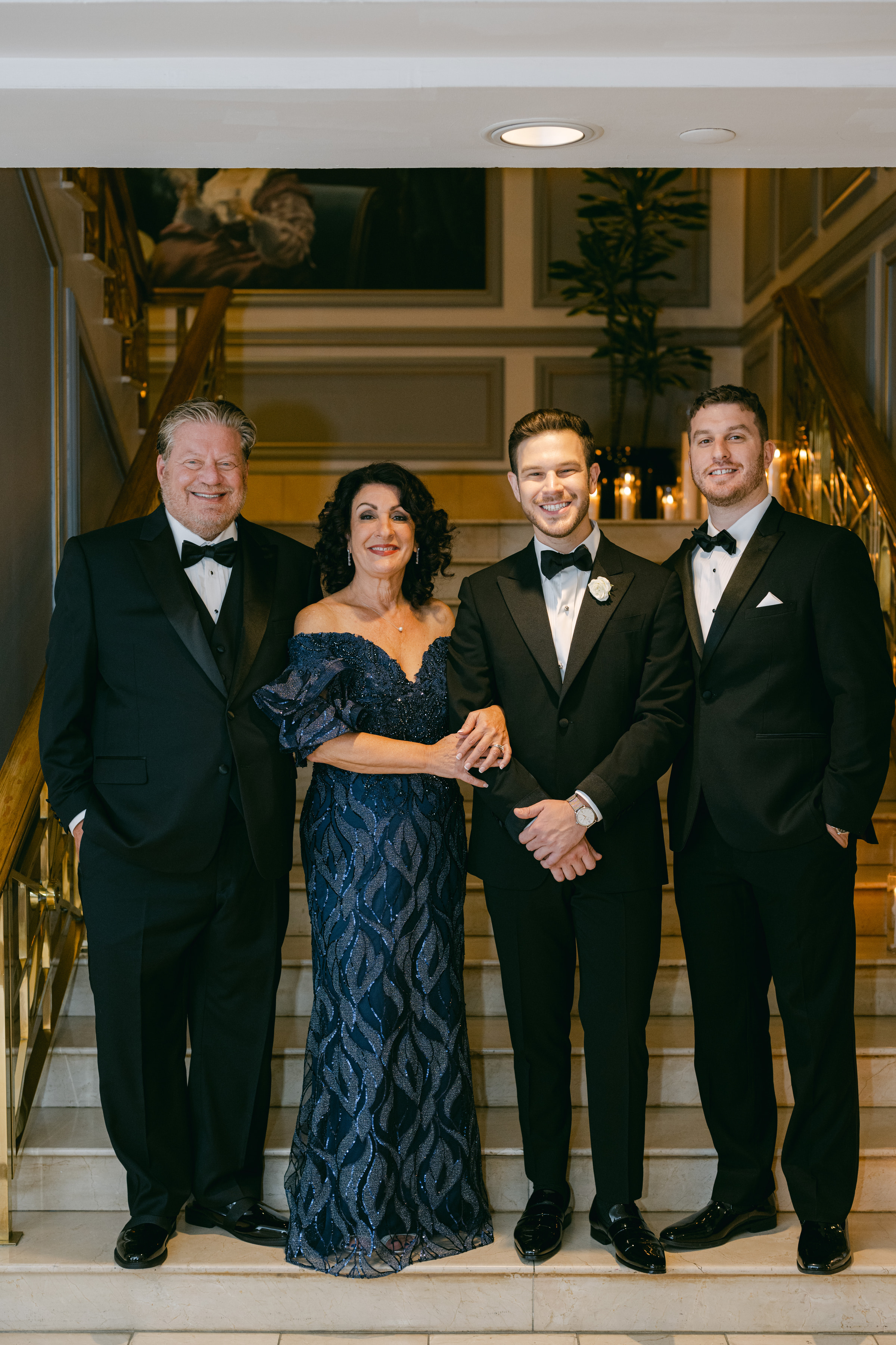 Zack with his immediate family at the wedding
